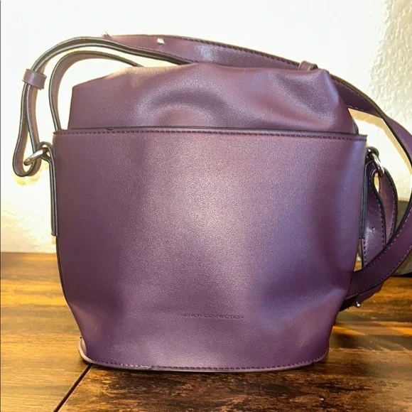 French Connection Dane Drawstring Purple Bucket Bag - Picture 8 of 8